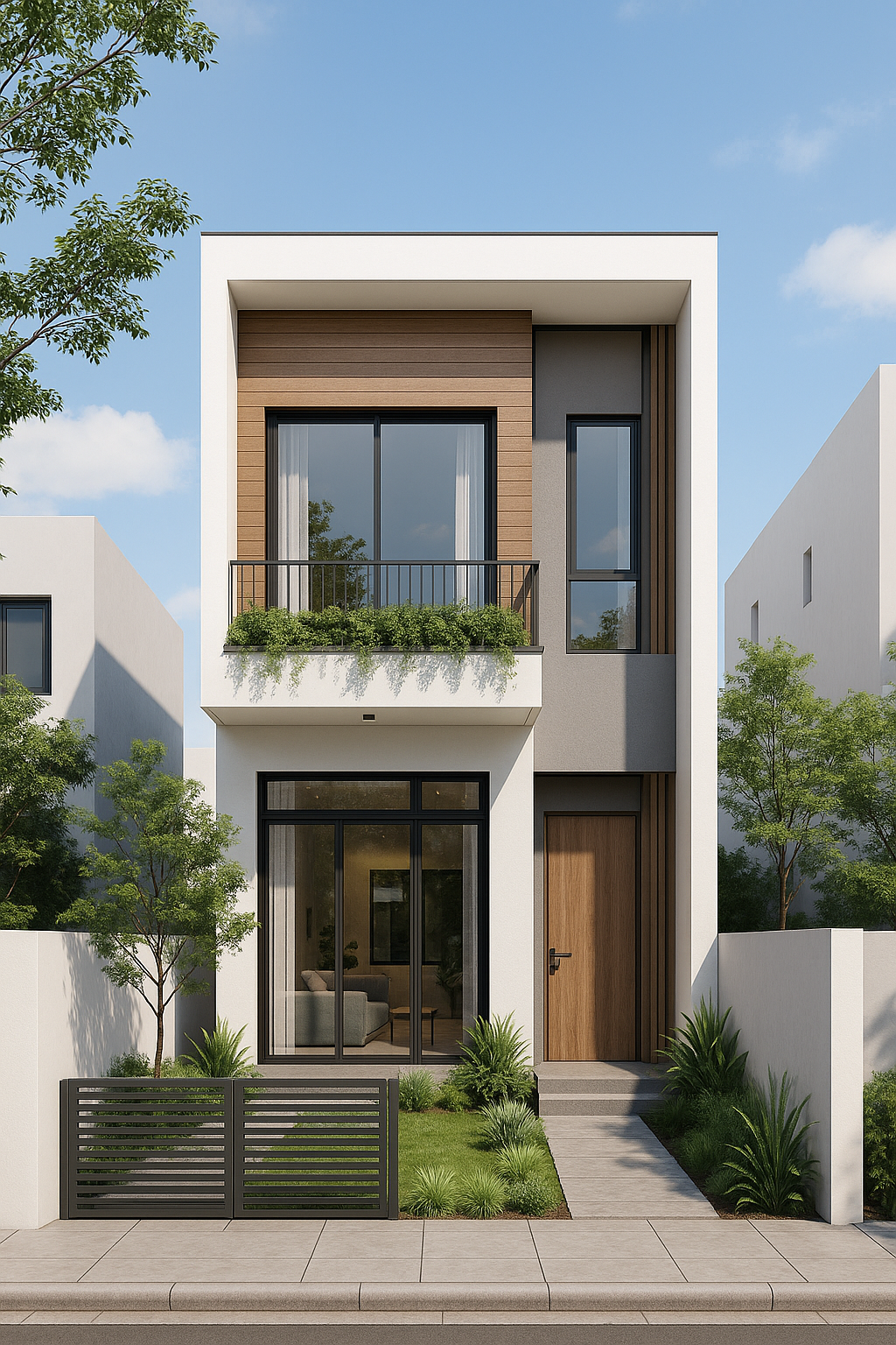 Thiết Kế Nhà 2 Tầng Hiện Đại Dành Cho Vợ Chồng Trẻ – Phối Cảnh 3D Đẹp Mắt